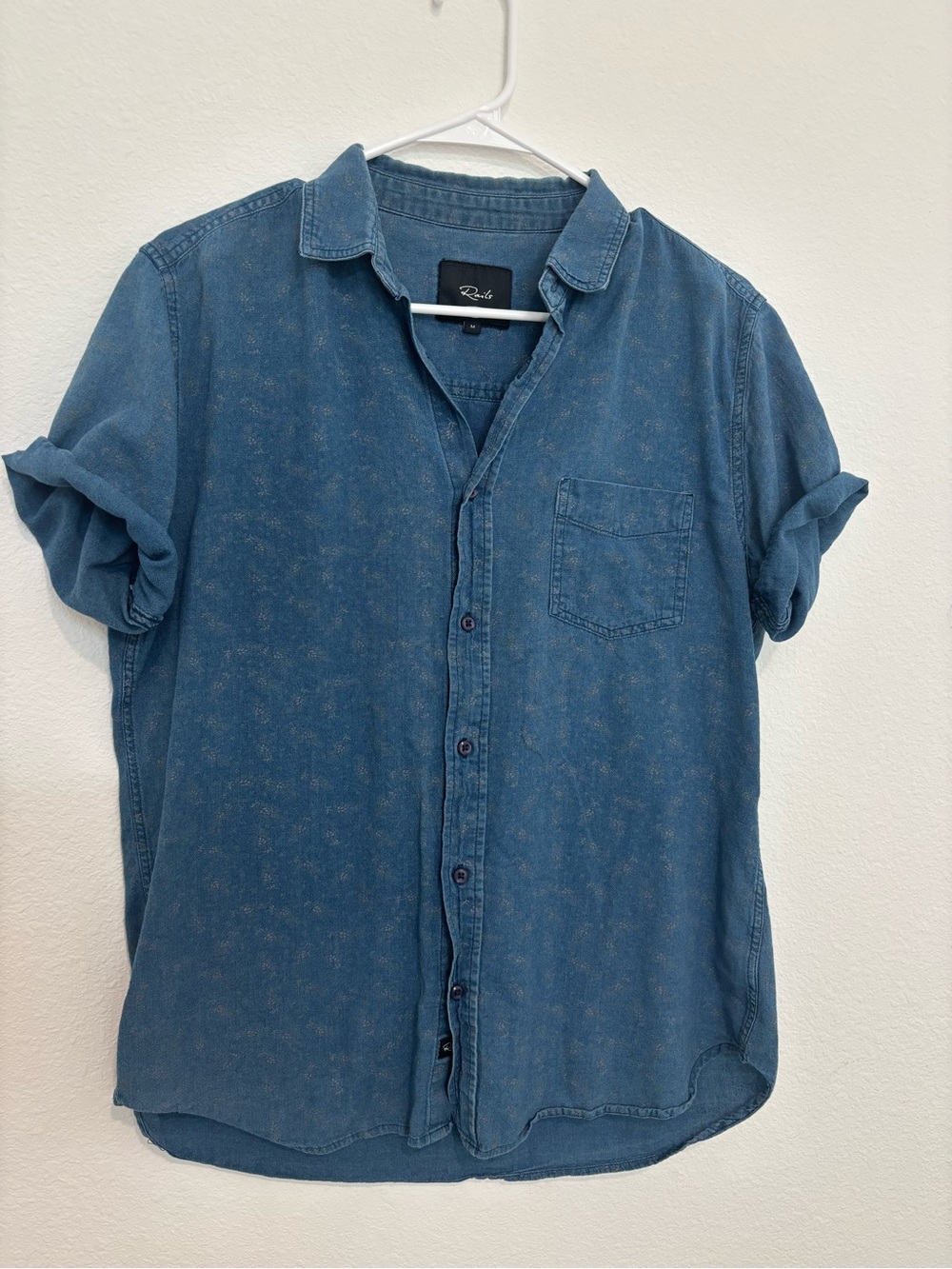 Rails Blue Washed Short-Sleeve Button-Down Shirt